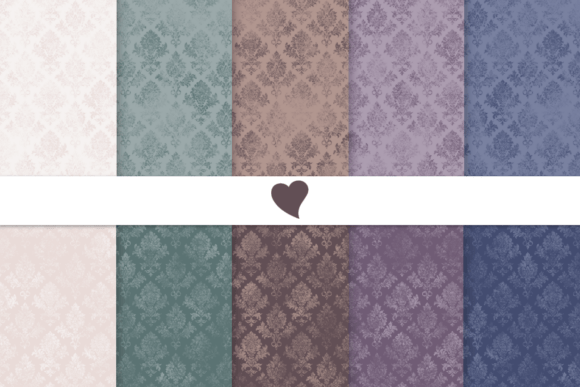 Download Moody Tones Damask Seamless Pattern - Premium Bundle